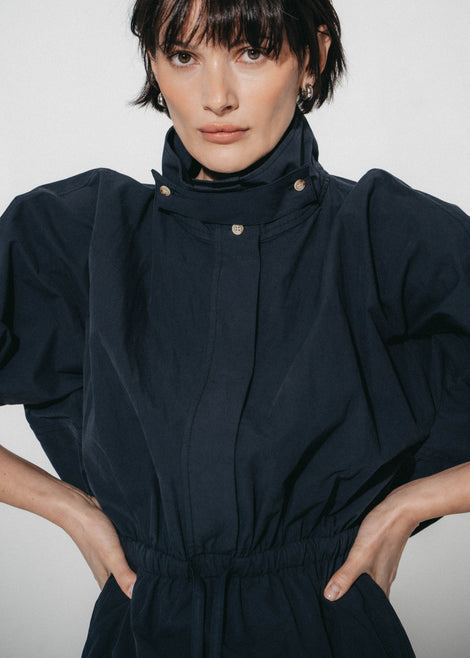 Alba poplin midi dress | Dark Blue