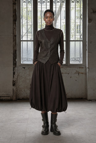Albina skirt technical jersey | Chocolate