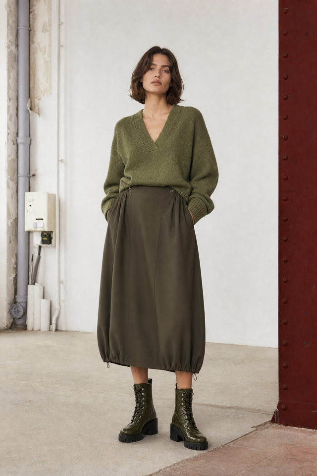 Albina skirt technical jersey | Green