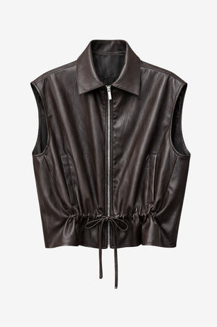 Alora eco leather vest | Dark Brown