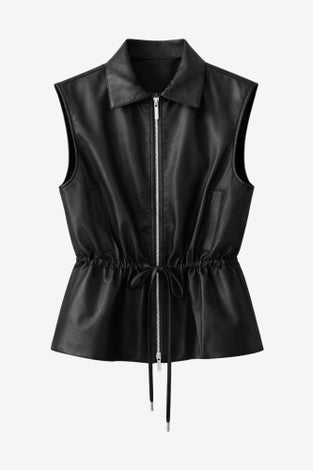 Alora eco leather vest | Black