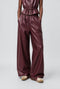 Sienna eco leather wide-leg pants | Bordo