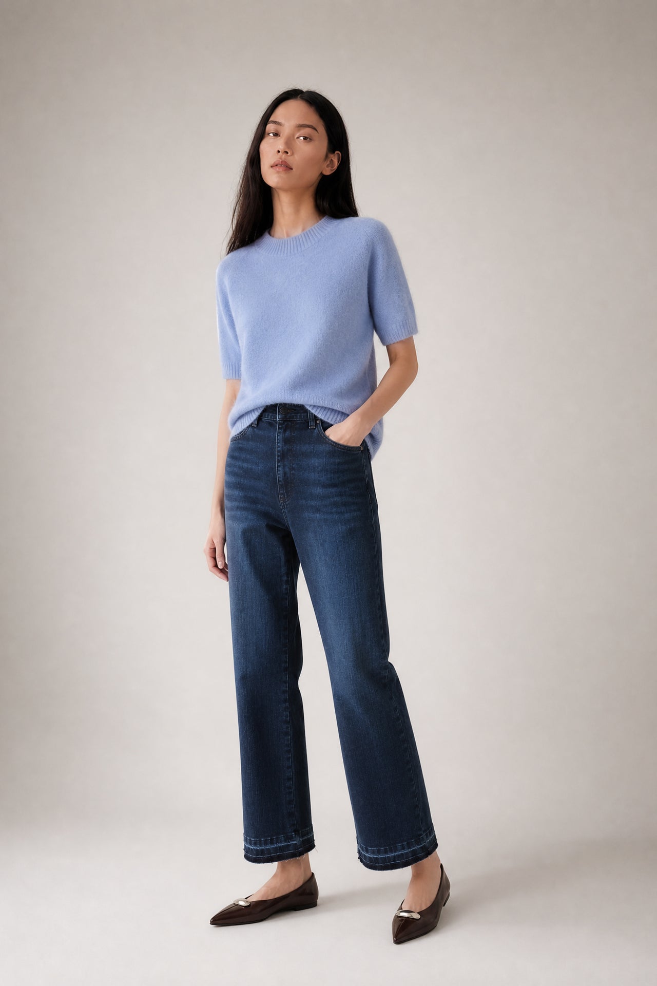 Alpaca knitted dyed top WP09 | Sky Blue