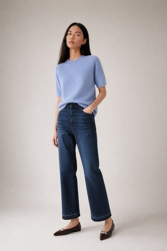 Alpaca knitted dyed top WP09 | Sky Blue