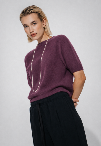 Alpaca knitted top WP01 | Burgundy