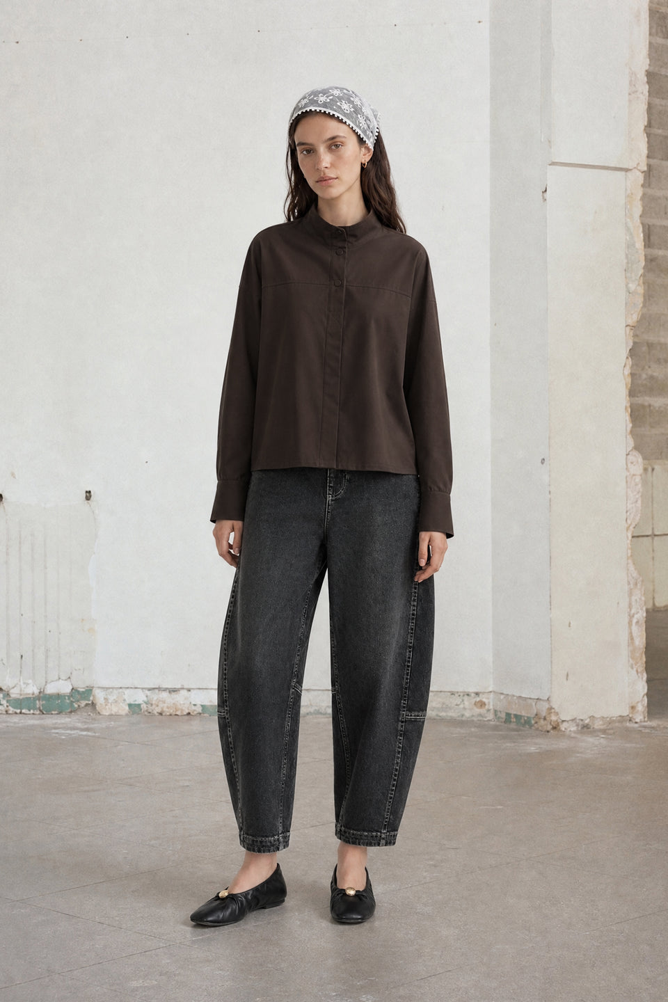 Angelika top technical jersey | Chocolate