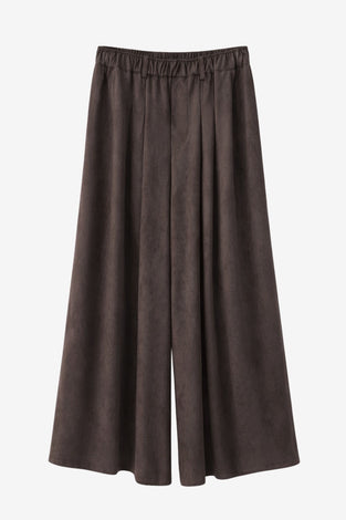 Arabel suede effect pants | Dark Brown
