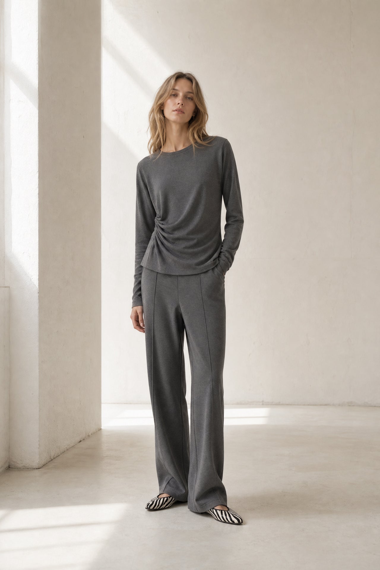 Ari cotton top | Grey Melange