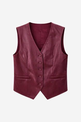 Arian eco leather vest | Bordo
