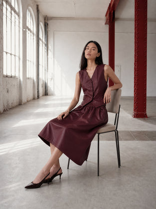 Arian eco leather vest | Bordo