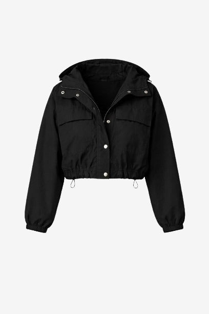 Asuka tafeta jacket | Black