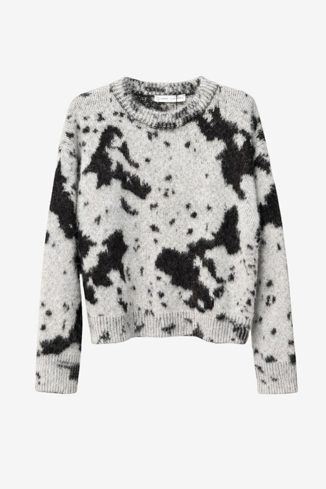 Jacquard print pullover 2372 | Ecru Moro