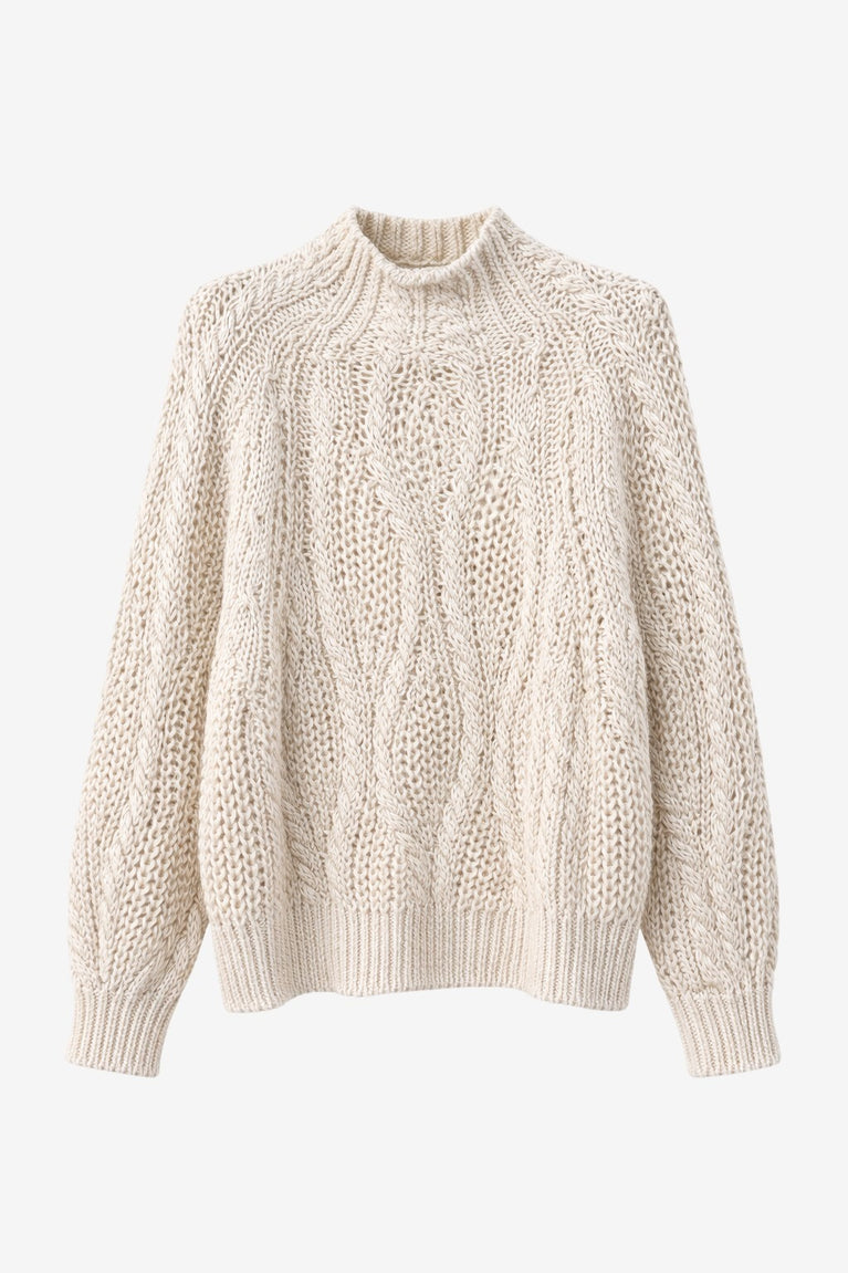 Cozy winter pullover 3094 | Ecru