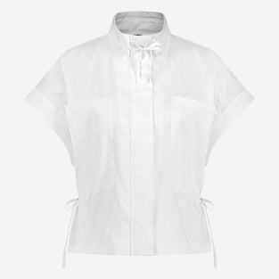 Paola polplin jacket blouse | White