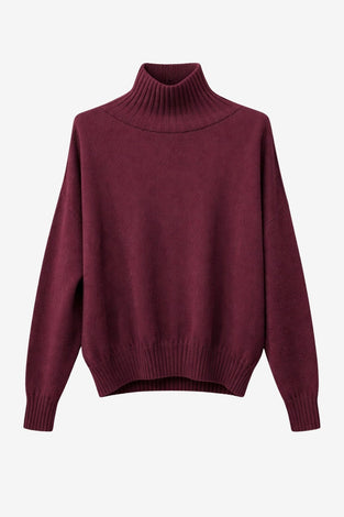 Cashmir wool polo pullover W1165 | Bordeaux