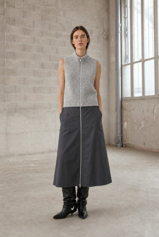 Bardolino taffeta zipper skirt | Grigio