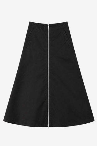 Bardolino taffeta zipper skirt | Nero