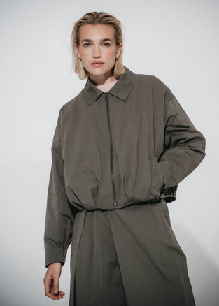 Blaze pleated bomber jacket | Army
