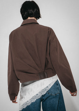 Blaze pleated bomber jacket | Dark Brown