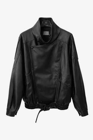 Bo eco leather oversized jacket | Black