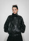 Bo eco leather oversized jacket | Black