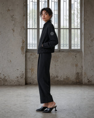 Brenzone Viscose zipper bomber | Black
