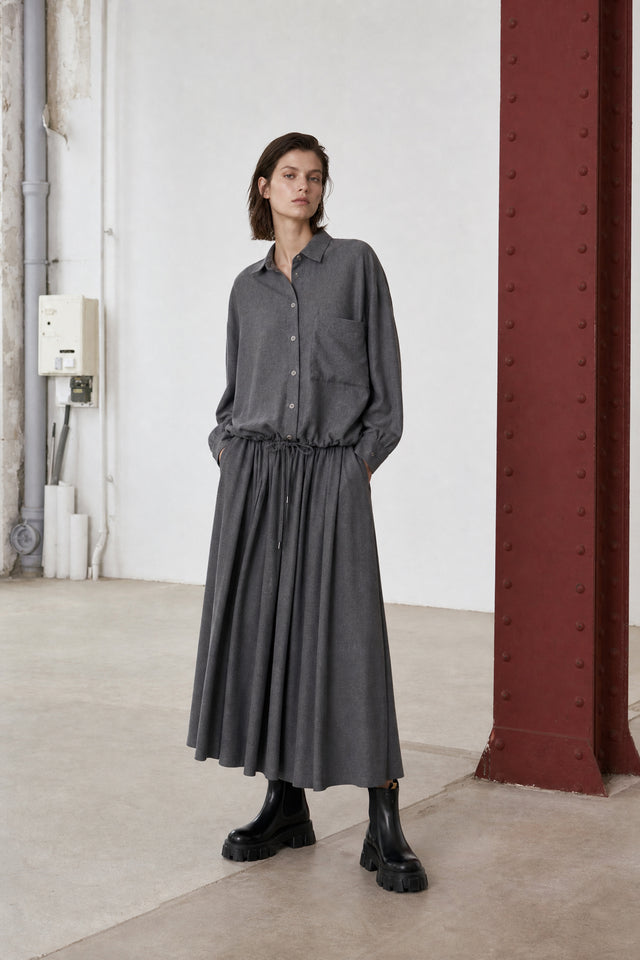 Camilla light flannel blouse | Dark Grey