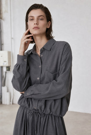 Camilla light flannel blouse | Dark Grey