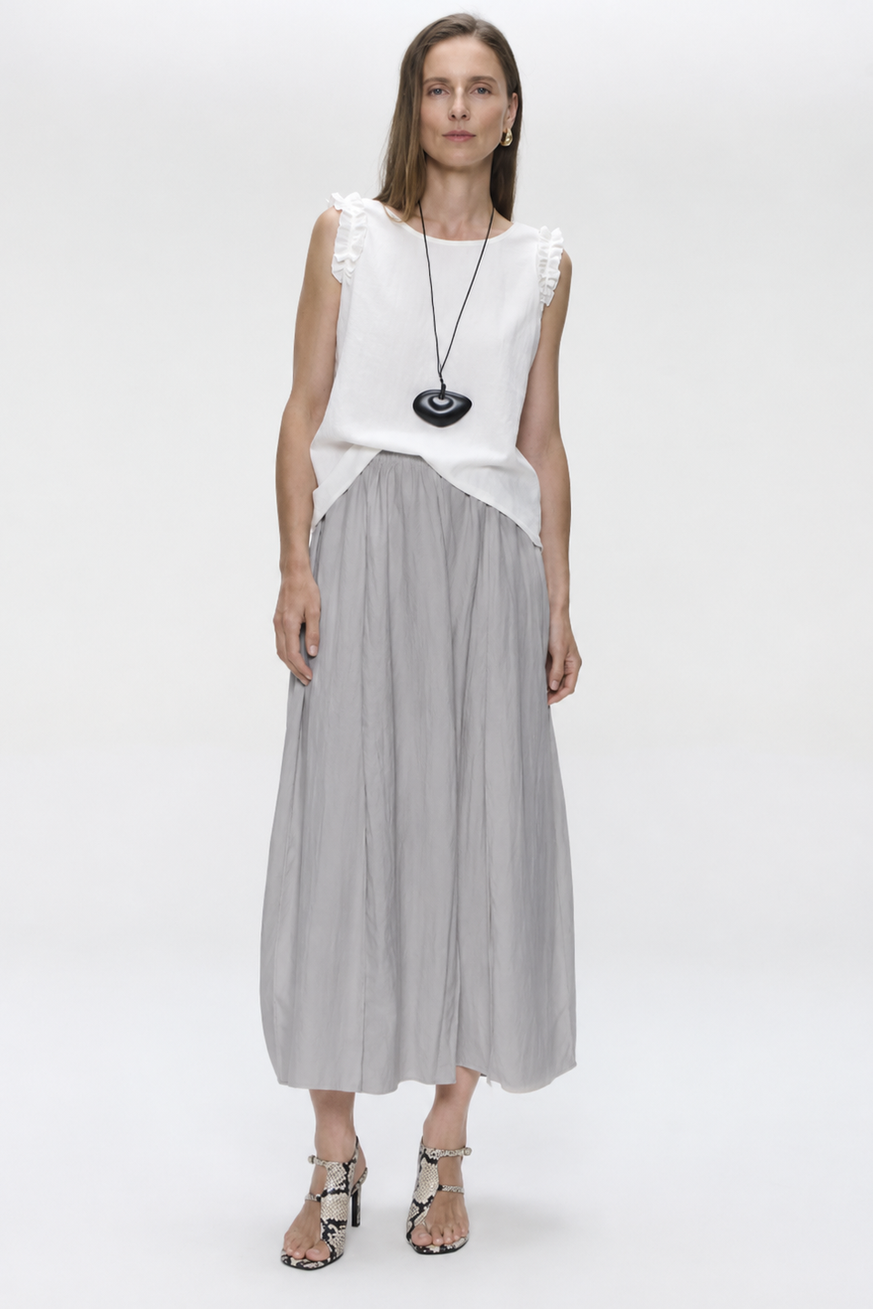 Mariko viscose skirt | Grey