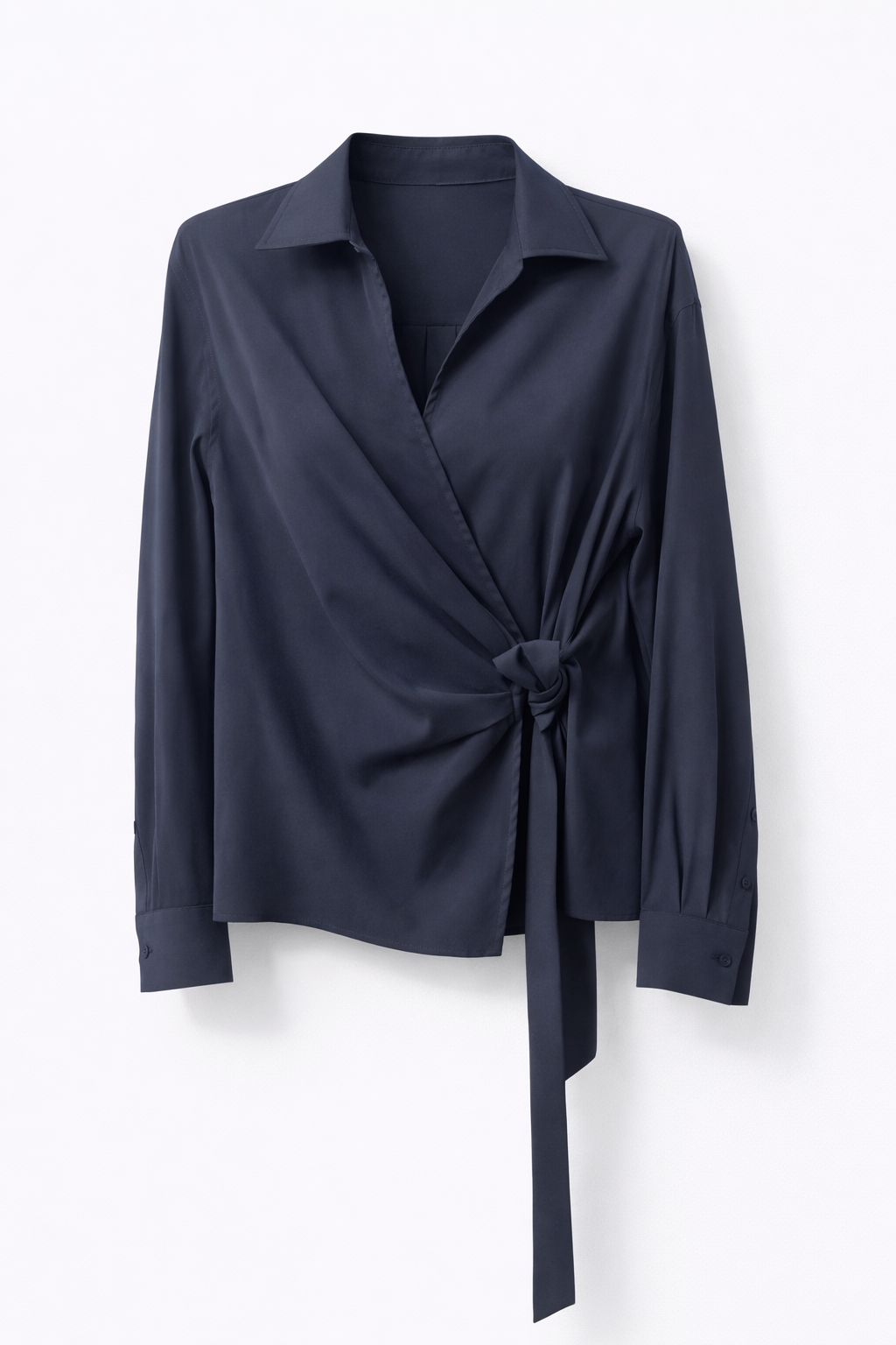 Vivi lyocell knot blouse | Blue Denim