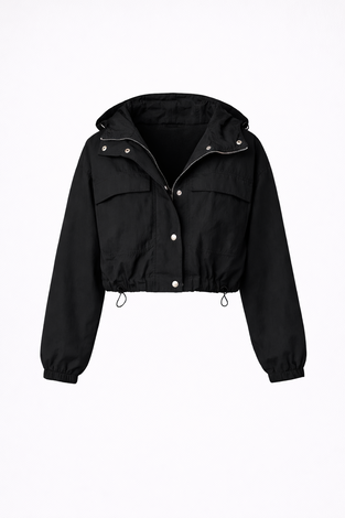 Asuka tafeta jacket | Black