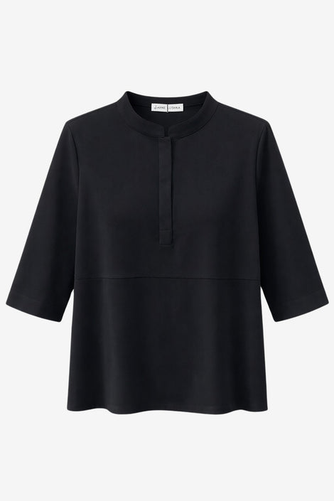 Damiana strech technical jersey top | Black