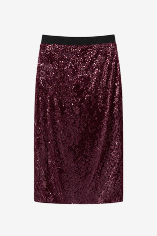 Dalia sequins uni skirt | Bordo