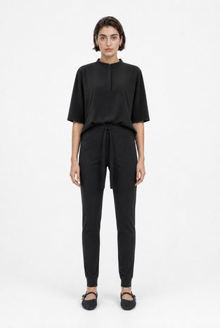 Damiana stretch technical jersey top | Black