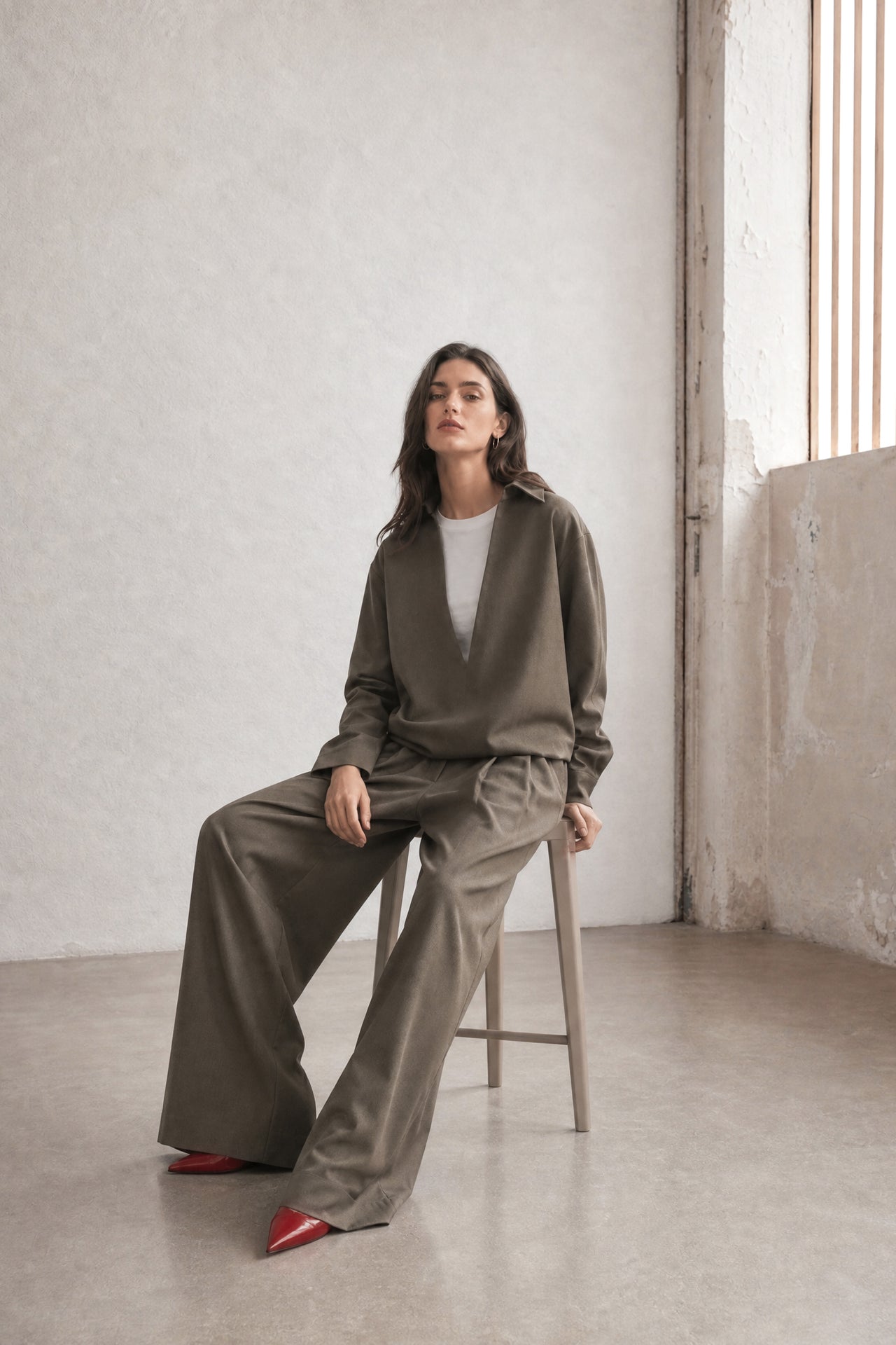Dina viscose double blouse | Green