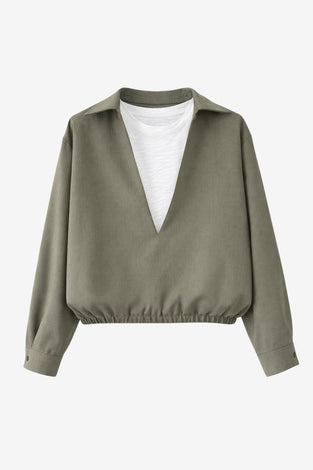 Dina viscose double blouse | Green