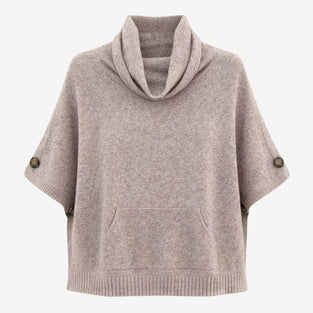 Dyed poncho NB98 | Light Brown