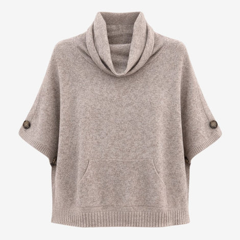 Dyed poncho NB98 | Light Brown