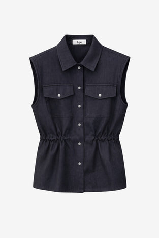 Eden indigo jeans vest | Dark Blue