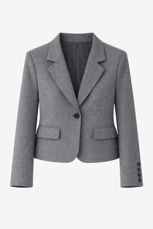 Eleni viscose basic blazer | Grey
