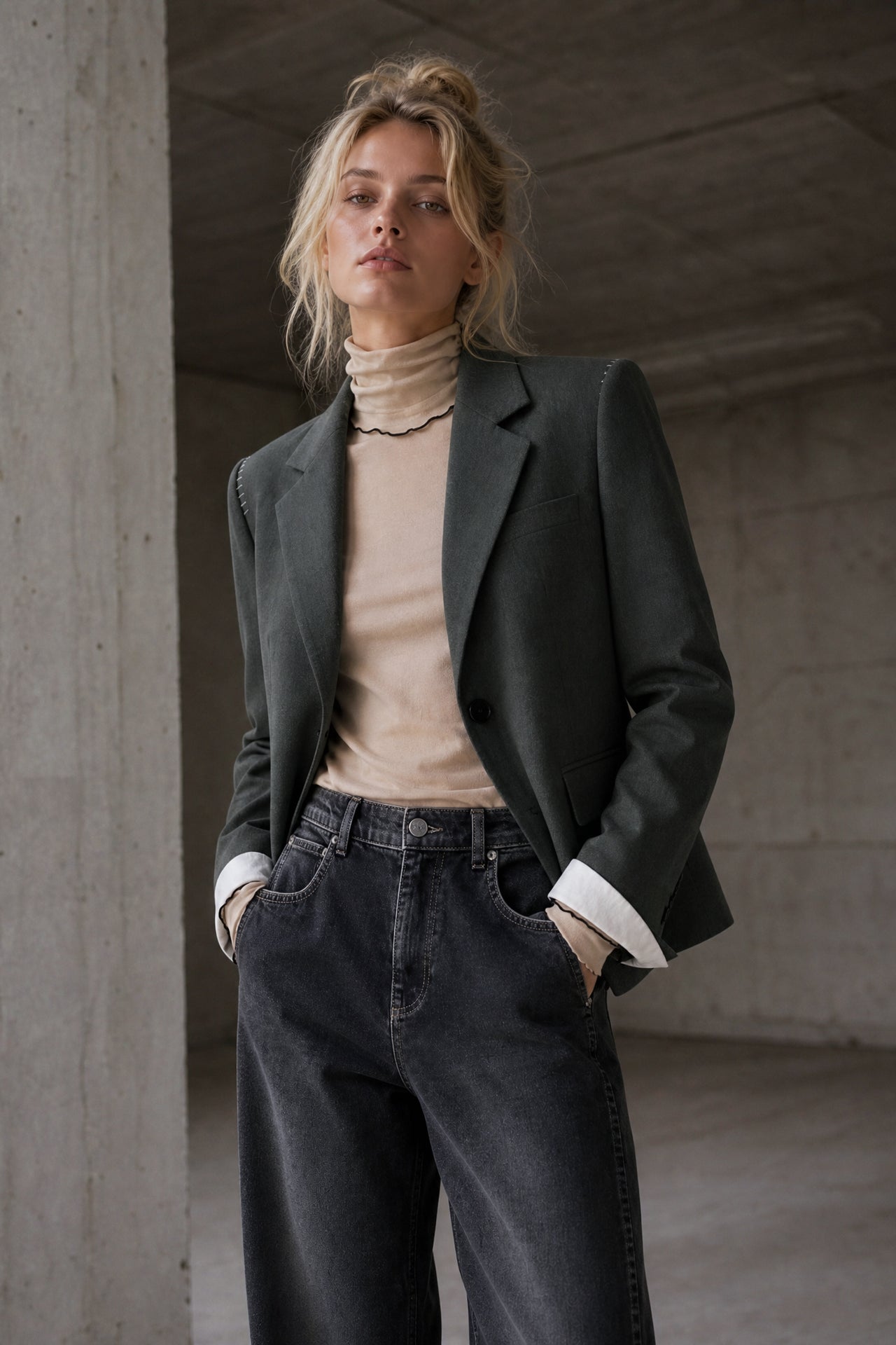 Eleni viscose basic blazer | Melange