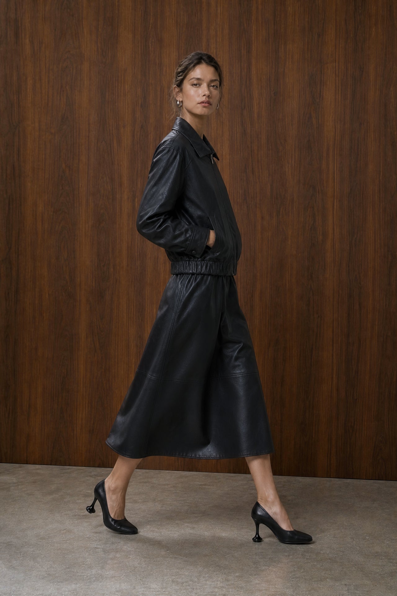 Elle eco leather skirt | Black