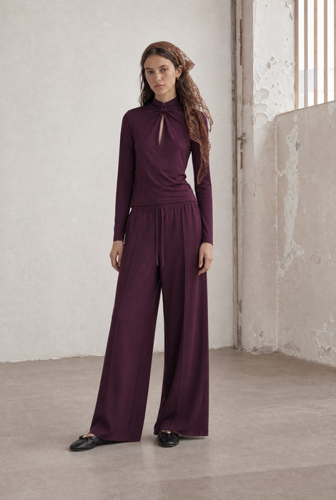 Evo wide-leg technical jersey pants | Cherry
