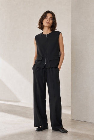 Evo wide-leg technical jersey pants | Black