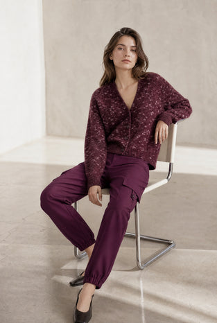 Fancy cardigan 26558 | Bordo