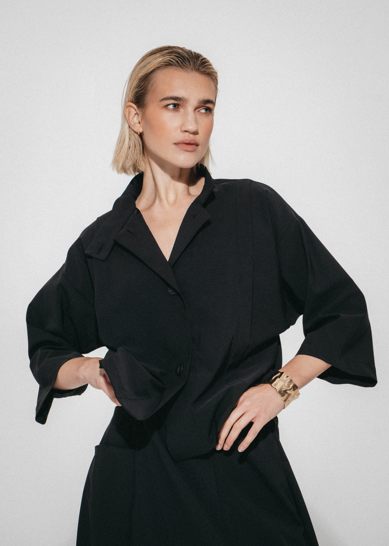 Fancy bengalina jacket | Black