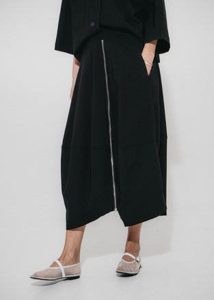 Fancy zipper bengalina skirt | Black