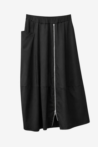 Fancy zipper bengalina skirt | Black