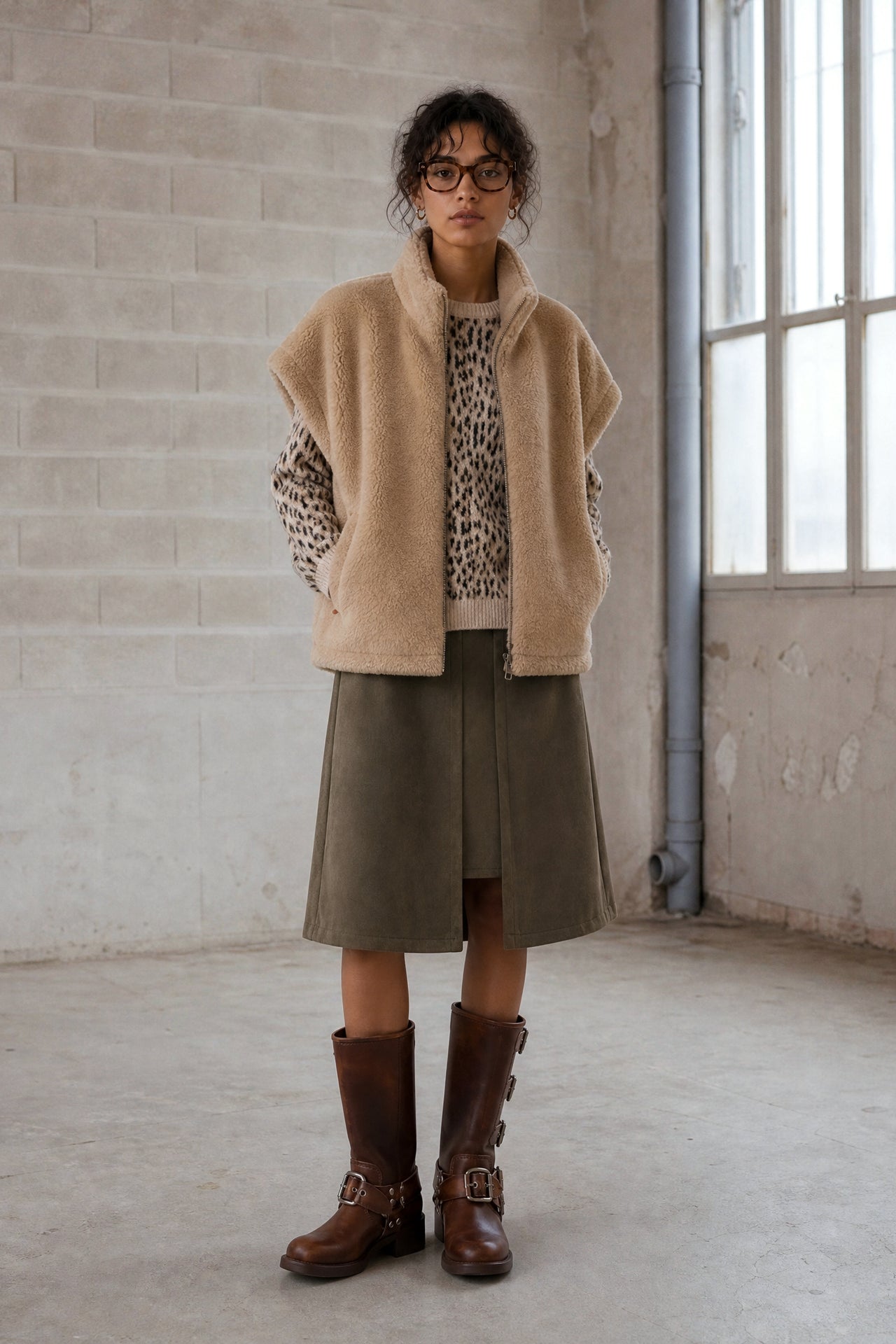 Faux fur Vest MKR 42064 | Camel