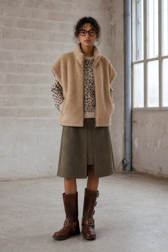 Faux fur Vest MKR 42064 | Camel